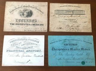 1850s Pennsylvania College Surgery Lecture Tickets/passes Civil War