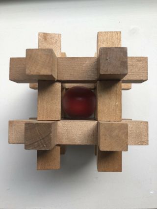 Vintage Sori Yanagi Kumiki Puzzle Sculpture Japan 1960s Rare Noguchi Era 2