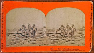 Stereoview Of Three Confederate Prisoners Captured At Gettysburg