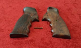 Vintage Fuzzy Farrant Smith & Wesson S&w Grips Rosewood K L Frame Square Butt