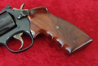 Vintage Fuzzy Farrant Smith & Wesson S&W Grips Rosewood K L Frame Square Butt 2