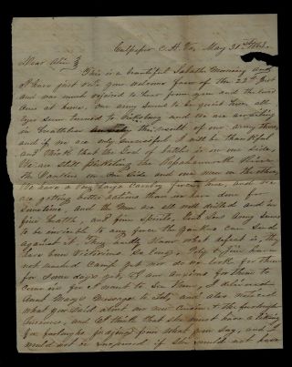 Confederate Civil War Letter - Jeff Davis Legion - Historic Content Great Find