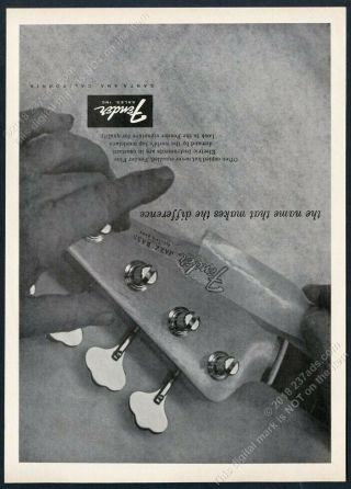 1964 Fender Jazz Bass Guitar Photo Vintage Print Ad