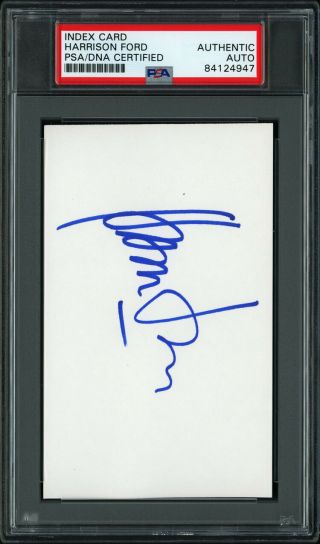 Harrison Ford Autographed Index Card - Psa/dna Authentic Auto - Encapsulated
