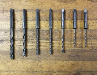 Tapered Shank Drill Bits • Hss Metal Vintage Machinist Toolmaker Drilling ☆usa