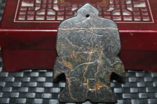 Chinese jade,  Hongshan culture,  Black magnet,  jade,  dancers,  pendant 2