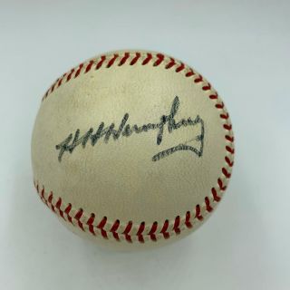 Vice President Hubert Humphrey Single Signed American League Cronin Baseball Psa