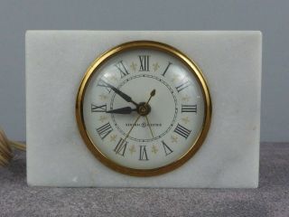 Vtg General Electric Ge Marble Alarm Clock (model 7360) / Table Desk Bedside