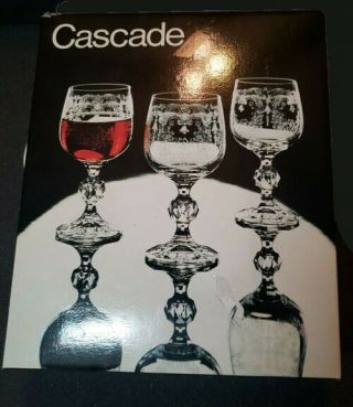 Vintage Crystal Wine Glasses,  Set Of 6 Cascade Bohemia Crystal 5 1/2: