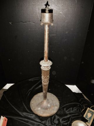 Antique Ornate Cast Iron &spelter Table Lamp Base Classical Motif Miller 233