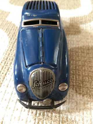 Vintage Blue Schuco Kommando Anno 2000 Tin Wind Up Car Germany
