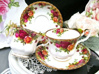 Royal Albert Tea Cup And Saucer Old Country Roses Pattern Teacup Set Of 2 Cups