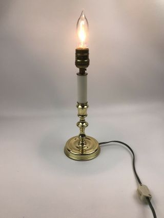 Vintage Baldwin Colonial Williamsburg Candlestick Brass Table Lamp