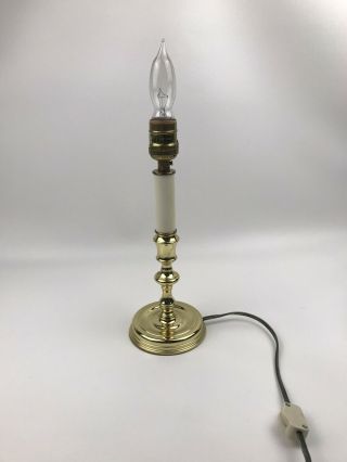 Vintage Baldwin Colonial Williamsburg Candlestick Brass Table Lamp 2