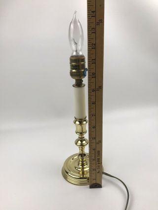 Vintage Baldwin Colonial Williamsburg Candlestick Brass Table Lamp 3