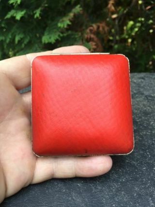 Vintage Bulova Wind Up Travel Alarm Clock Red Clamshell Case made in Japan - L 3