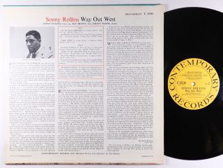 Sonny Rollins - Way Out West LP - Contemporary - C3530 Mono DG 2