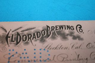 Check: El Dorado Brewing Co.  Stockton,  Calif.  1911 2