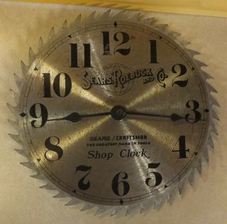 Vtg Saw Blade Sears Roebuck & Co Craftsman Shop Wall Clock 10 " Diameter