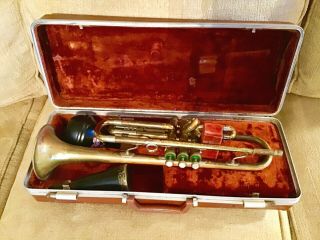 Vintage F.  E.  Olds And Son,  Los Angeles,  Ambassador Trumpet 1950 And Case