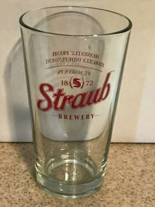 Straub Brewery Inc In St.  Marys,  Pa - Pint Glass Est.  1872