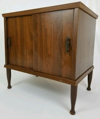 Mid - Century Record Album Cabinet End Table Stereo Stand Vintage