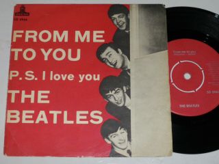 Mega Rare The Beatles Single 45 From Me To You 1st Press Odeon Sweden Vg,  /exc
