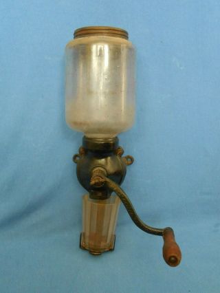 Antique Arcade Cast Iron Wall Mount Coffee Mill General Store Coffee Grinder Vtg