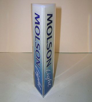 Vintage Molson Light Beer Lucite Acrylic Tap Handle Three Sided 7.  5 " Tall