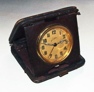 Vintage Junghans Travel Alarm Clock Second Hand Seconds Iridated Numbers