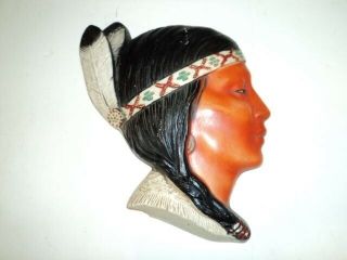 Vintage Native American Indian Wall Hanging Art Sculpture Ceramic 1941 - Ks7 - 7