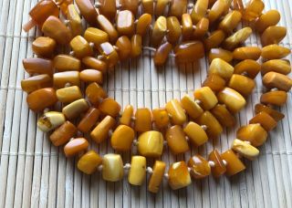 Old Geniune Natural Antique Baltic Vintage Amber jewelry stone Necklace 2