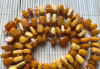Old Geniune Natural Antique Baltic Vintage Amber jewelry stone Necklace 3