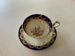 Aynsley Tea Cup And Saucer Cabbage Rose