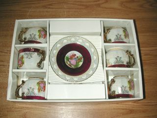 Vintage Royal Japan 12 Piece Porcelain Lusterware Tea Cup And Saucer Set