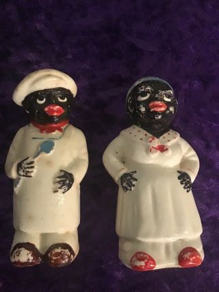 Vintage Black Face Americana Salt & Pepper Shaker Set Folk Art African American