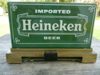 Vintage Heineken Imported Beer Lighted Bar Sign 9 " X 7 "