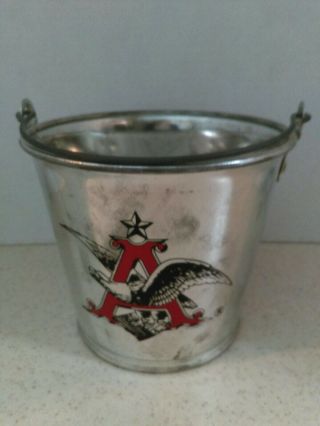 Anheuser - Busch A & Eagle / Clydesdale Metal Beer Bucket 5 " Tall