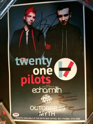 21 Twenty One Pilots Tyler & Josh Band Signed Gig Poster Psa/dna Authentic