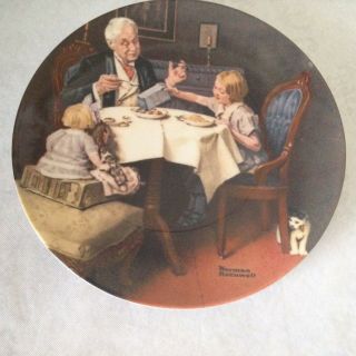 1985 Norman Rockwell Plate 14878t Limited Edition Rockwell Plate " The Gourmet "