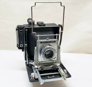 Vintage Tower Press Camera 4x5 W/ Rangefinder Kodak Ektar 4.  7 127mm Lens