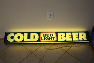 Vintage 1986 Bud Light Cold Beer Lighted Sign