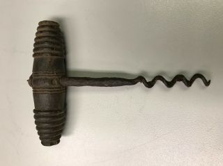 Antique Hand Corkscrew Twist Drill/auger T Handle Tool Early 1900 