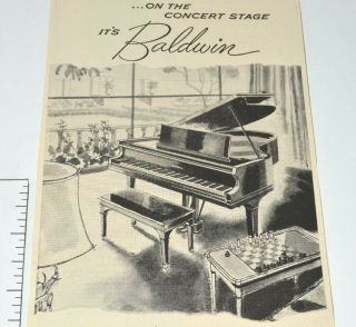 Baldwin Piano 1952 Vintage Print Ad Cincinnati Ohio Concert Stage Home Chess