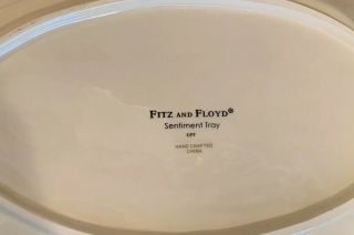 Fitz and Floyd Home Warms the Heart Red Sentiment Tray Christmas Platter Pine 3