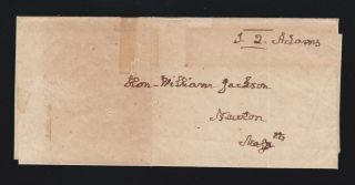 Us Autograph President John Quincy Adams Signature On Frank Envelope Vf
