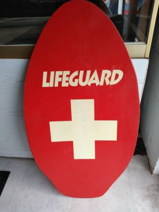 Vintage Lifeguard Wood Skimboard Boogie Board Antique Beach Safety Tool