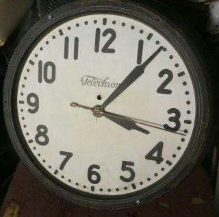 Antique Telechron M - 1 School Office Industrial Wall Clock 19 " Diameter Metal