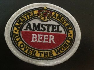Vintage Amstel Beer Patch All Over The World 3 1/2 " X 3 " Dutch Heineken