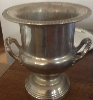 Vintage Art Deco Silverplate Champagne Ice Bucket Trophy Cup Style Silver Plated